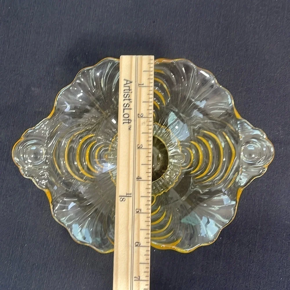 Vintage Cambridge Yellow Depression Era Glass Serving Bowl Ruffle Edge EUC